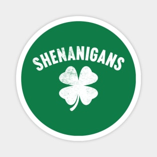 Shenanigans Shamrock White St. Patrick's Day Magnet